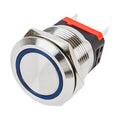 20A 22mm Silver On/Off switch with Blue LED