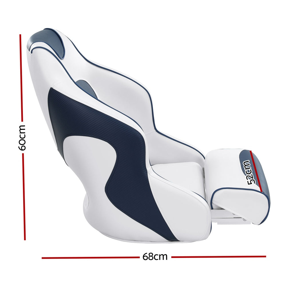 MSC Captain Boat Seat (White/Blue MSC Captain Boat Seat (White/Blue