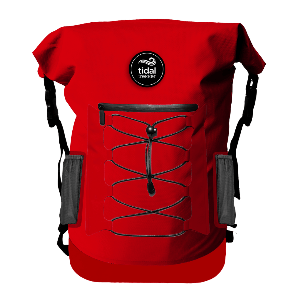 Tidal Trekker 35L Cooler Backpack – Deep Red front