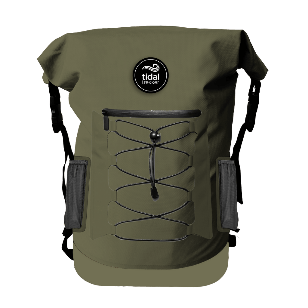 Tidal Trekker 35L Cooler Backpack – Army Green front