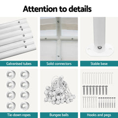 Instahut Carports 6x6m Carport Kits Steel Shelter Gazebo Canopy Garage Portable Garden Shed