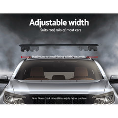 Universal Car Roof Racks Pod Aluminium Cross Bars Upgraded Holder 126cm Black