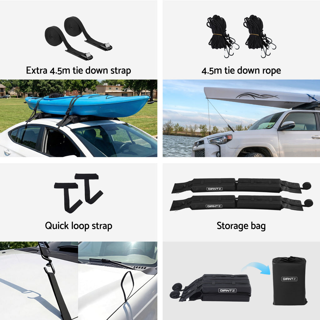 Giantz Soft Roof Rack Pads for Kayak, SUP and Surfboard