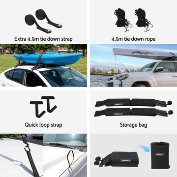 Giantz Soft Roof Rack Pads for Kayak, SUP and Surfboard