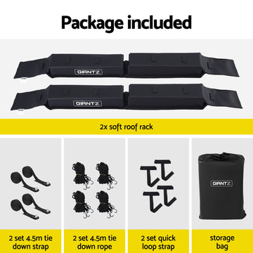 Giantz Soft Roof Rack Pads for Kayak, SUP and Surfboard