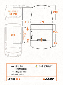 Cove III Poled Awning Low - 13.90kg by Vango