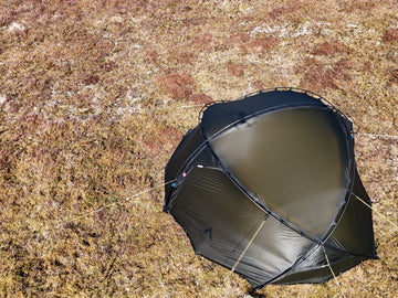 Nortent Vern 2 3S 2-person 3-season hiking tent – aerial view of the fly and pole structure