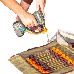 16 Piece Screw In Tent Peg Set by Cranky Croc