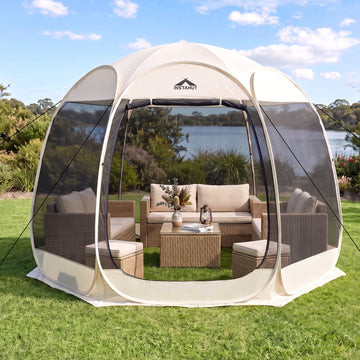 Instahut 6 Sided Pop Up Screen Gazebo 2.7 x 1.35m
