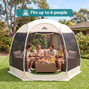 Instahut 6 Sided Pop Up Screen Gazebo 2.7 x 1.35m