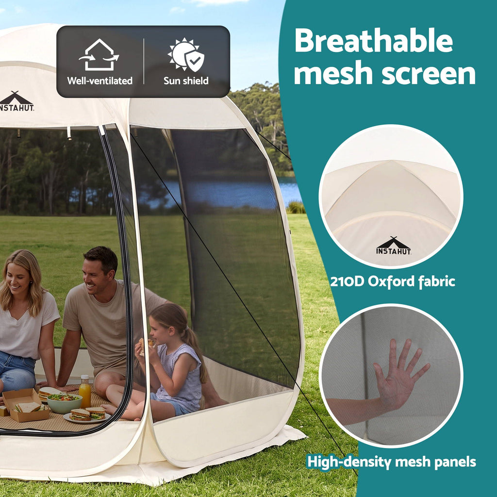 Instahut 6 Sided Pop Up Screen Gazebo 2.7 x 1.35m