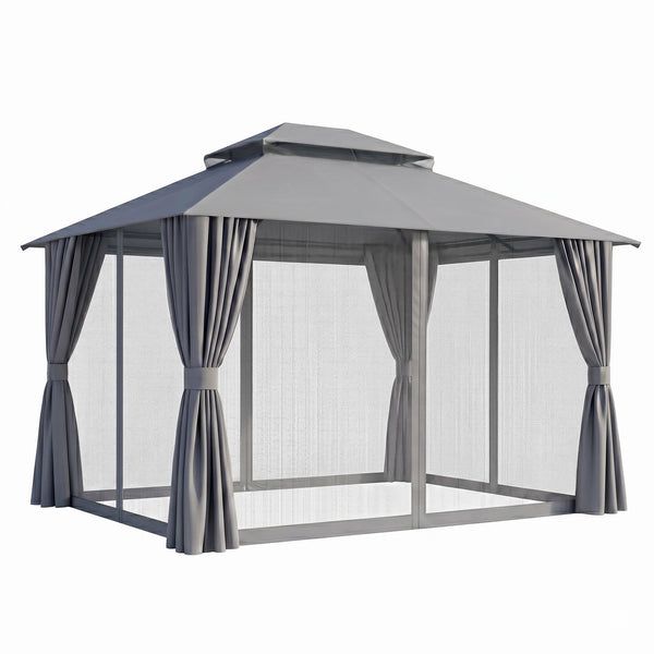 Instahut 3x3m Steel Frame Gazebo with Curtains - Grey