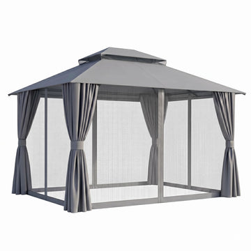 Instahut 3x3m Steel Frame Gazebo with Curtains - Grey