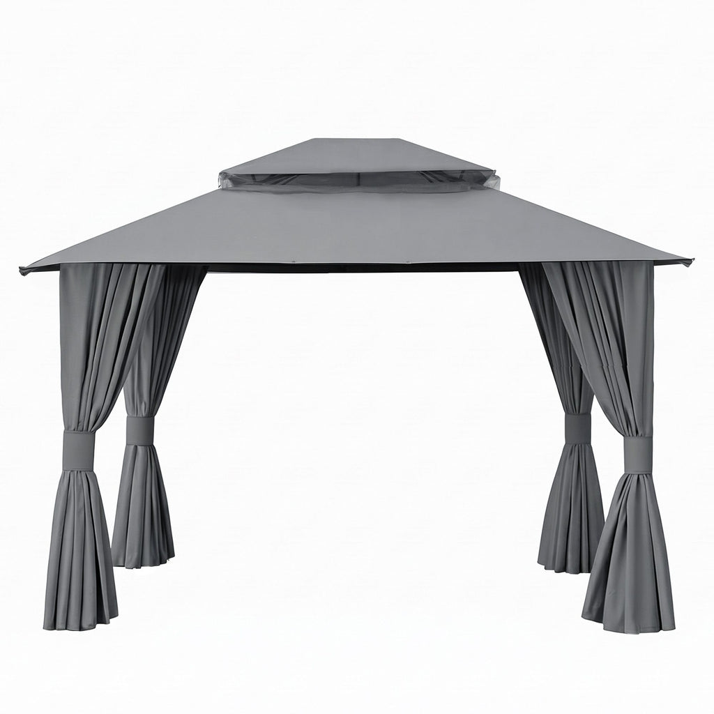 Instahut 3x3m Steel Frame Gazebo with Curtains - Grey
