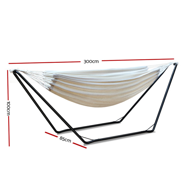 Gardeon Hammock with Steel Stand - Cream