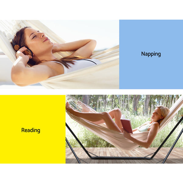 Gardeon Hammock with Steel Stand - Cream