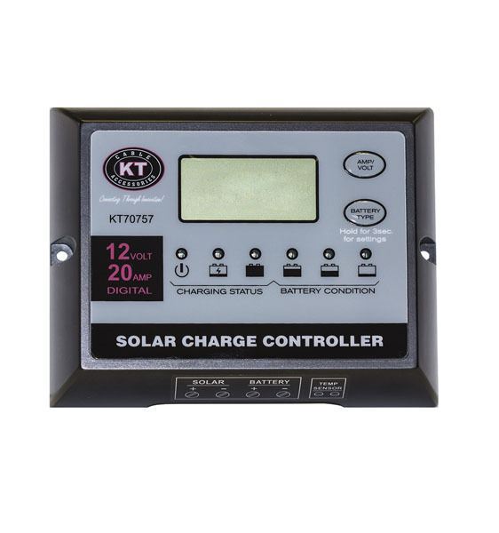 KT Solar 20Amp + 20Amp Dual Battery Charging PWM Solar Controller (Model No. KT70784)