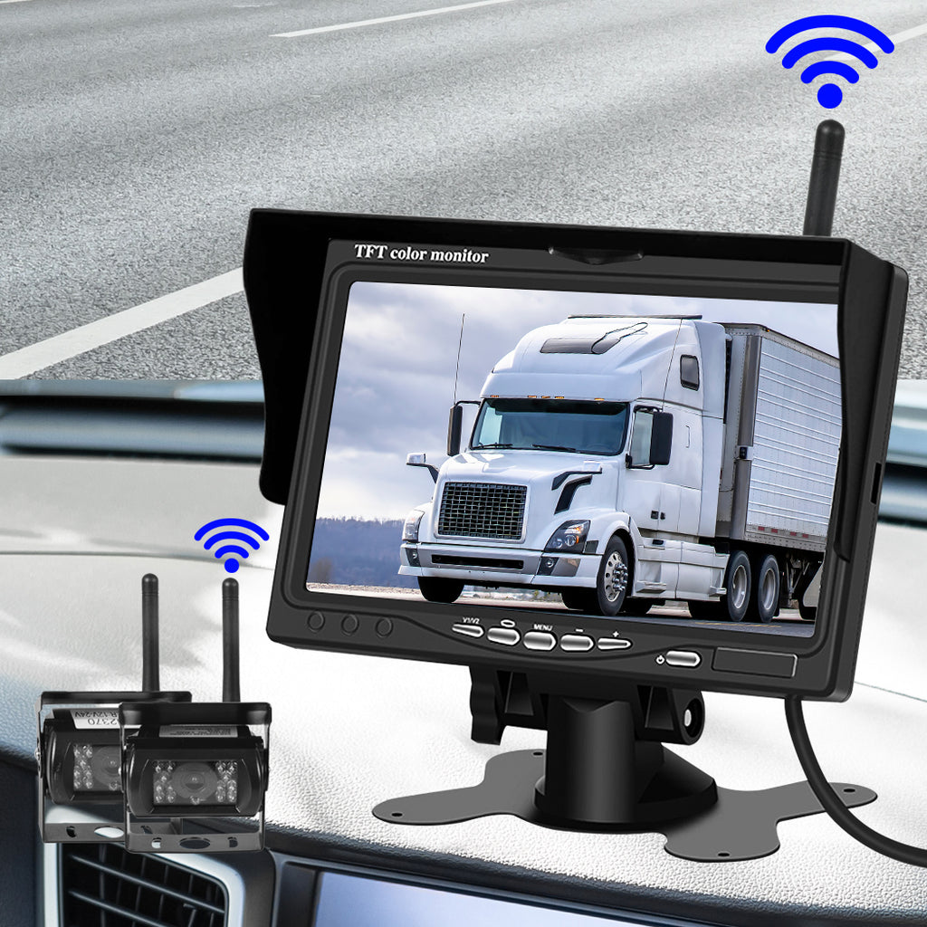 Manan 7" Wireless Rear View Monitor with 2 WiFi Cameras