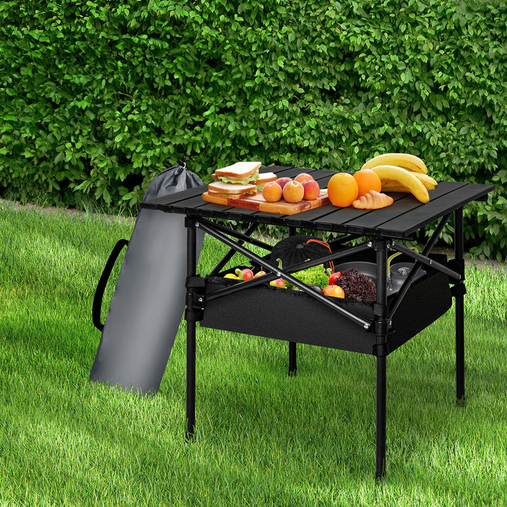 Levede Folding Camping Table Portable Black