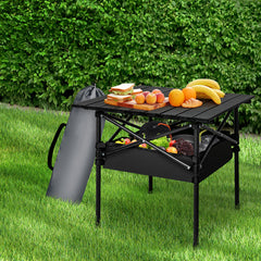 Levede Folding Camping Table Portable Black