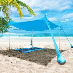Mountview Beach Canopy Tent 4-6 Person Sun Shade Shelter 300x300cm Blue