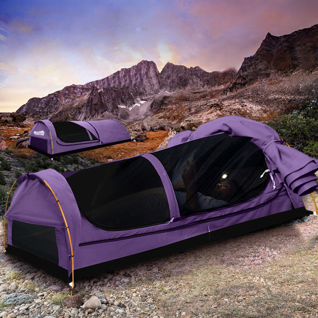 Mountview King Single Swag Camping Swags Purple