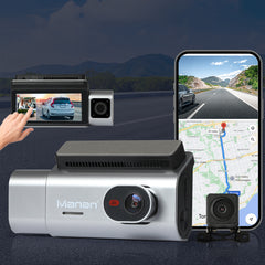 Manan 4K Car Dash Camera Front and Rear Wifi GPS 3 Lens