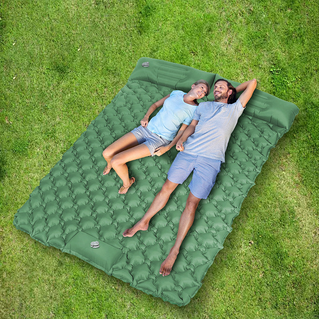 Mountview Sleeping Pad Inflatable Camping Double Green