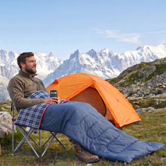 Mountview Sleeping Bags Single Camping Hiking 3-Season Thermal Blue 0°C-15°C