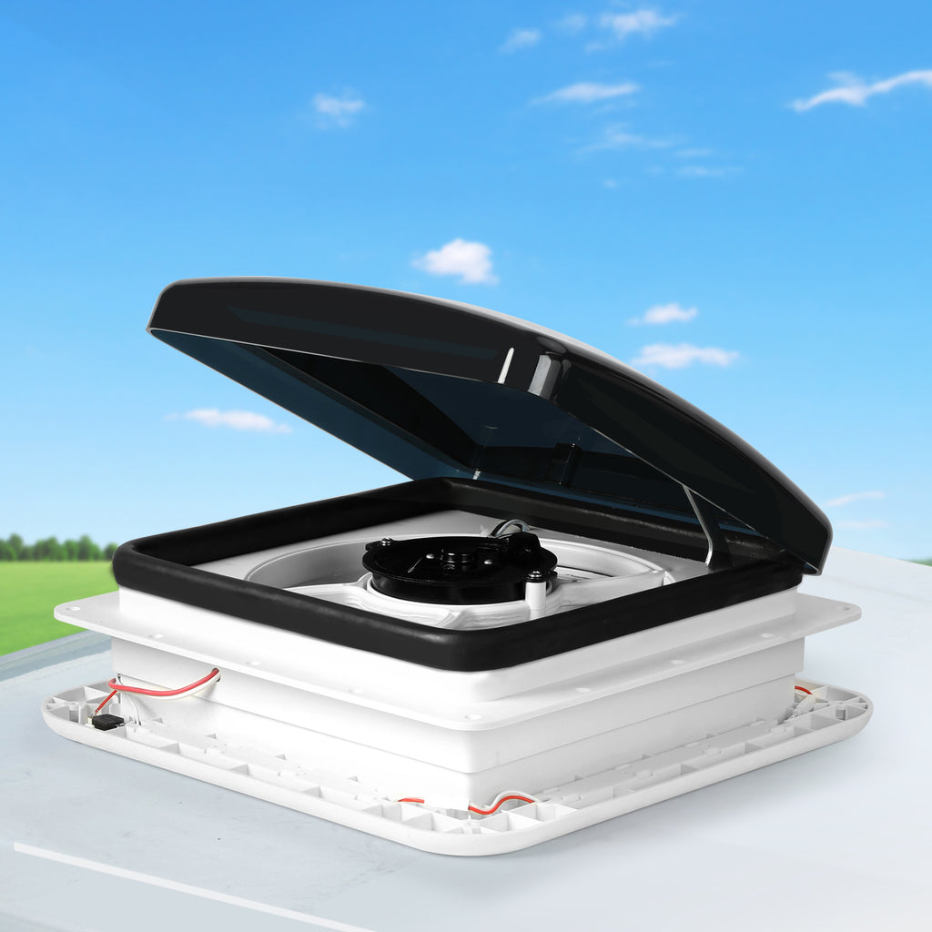 Manan Caravan Roof Vent Hatch 355mm with 12V Fan and LED Light