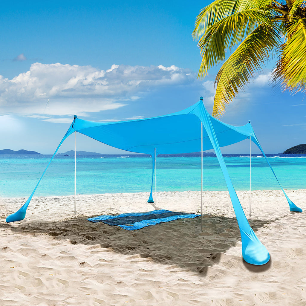 Mountview Beach Canopy Tent 4-6 Person Sun Shade Shelter 300x300cm Blue