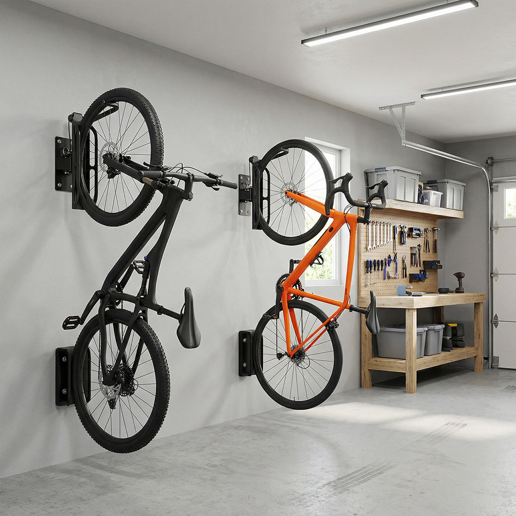 Monvelo Bike Wall Mount Swivel Bike Stand 4 PCS Vertical Rack Garage Apartment
