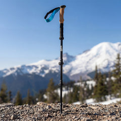 Mountview 2 Pcs Hiking Trekking Poles Walking Stick Adjustable Lightweight Black