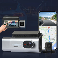 Manan 4K Car Dash Camera Front and Rear Wifi GPS 3 Lens