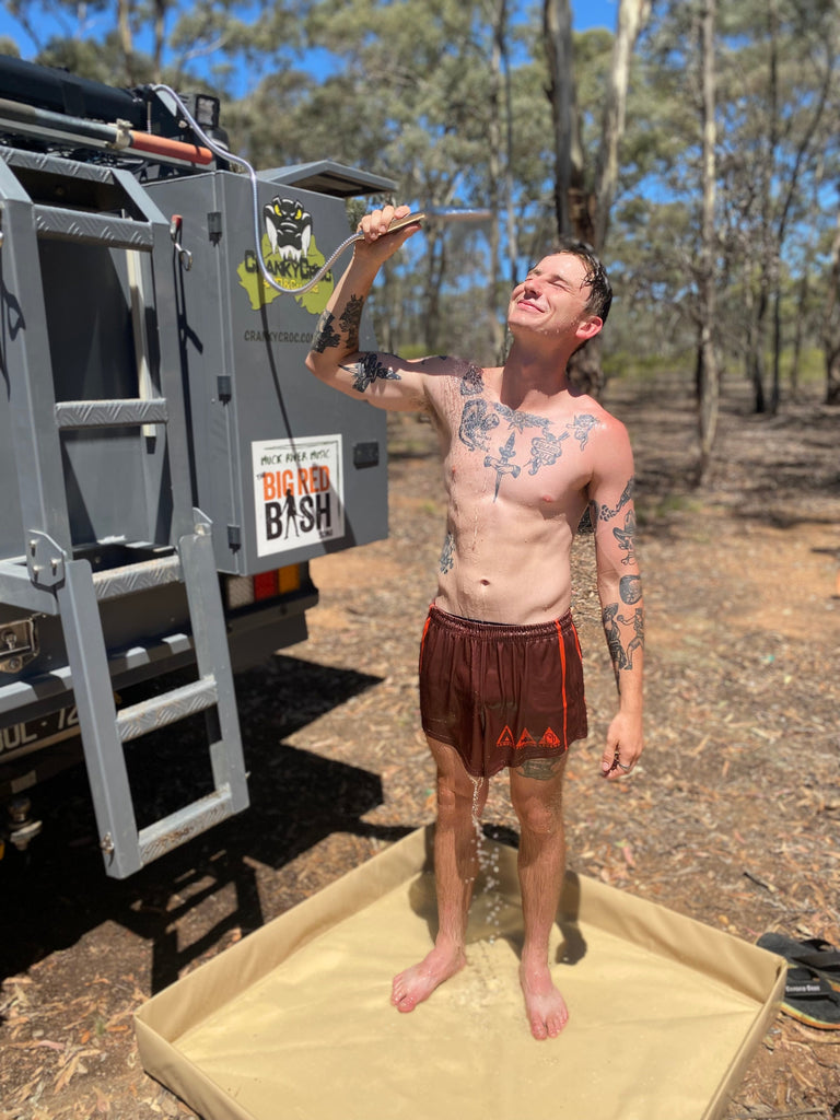 20L Pressurized Solar Camping Shower System by Cranky Croc