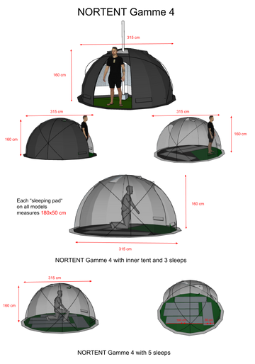 4 Person Expedition Tent - Gamme 4 Tent - 5.8kg by Nortent