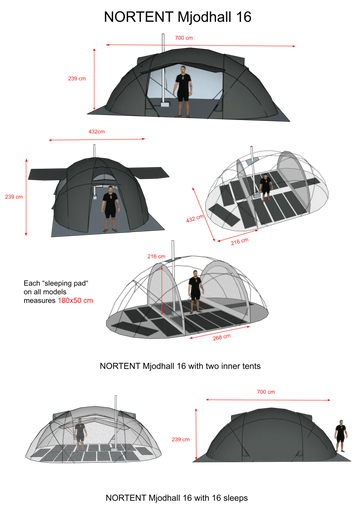 16 Person Expedition Tent - Mjodhall 16 Tent by Nortent