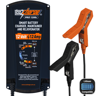 Ozcharge 12V 12A Battery Charger Pro + Lithium