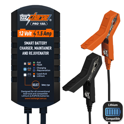 Ozcharge 12V 1.5A Battery Charger Pro + Lithium