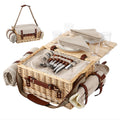 Alfresco 4 Person Insulated Picnic Basket with Folding Wood Table