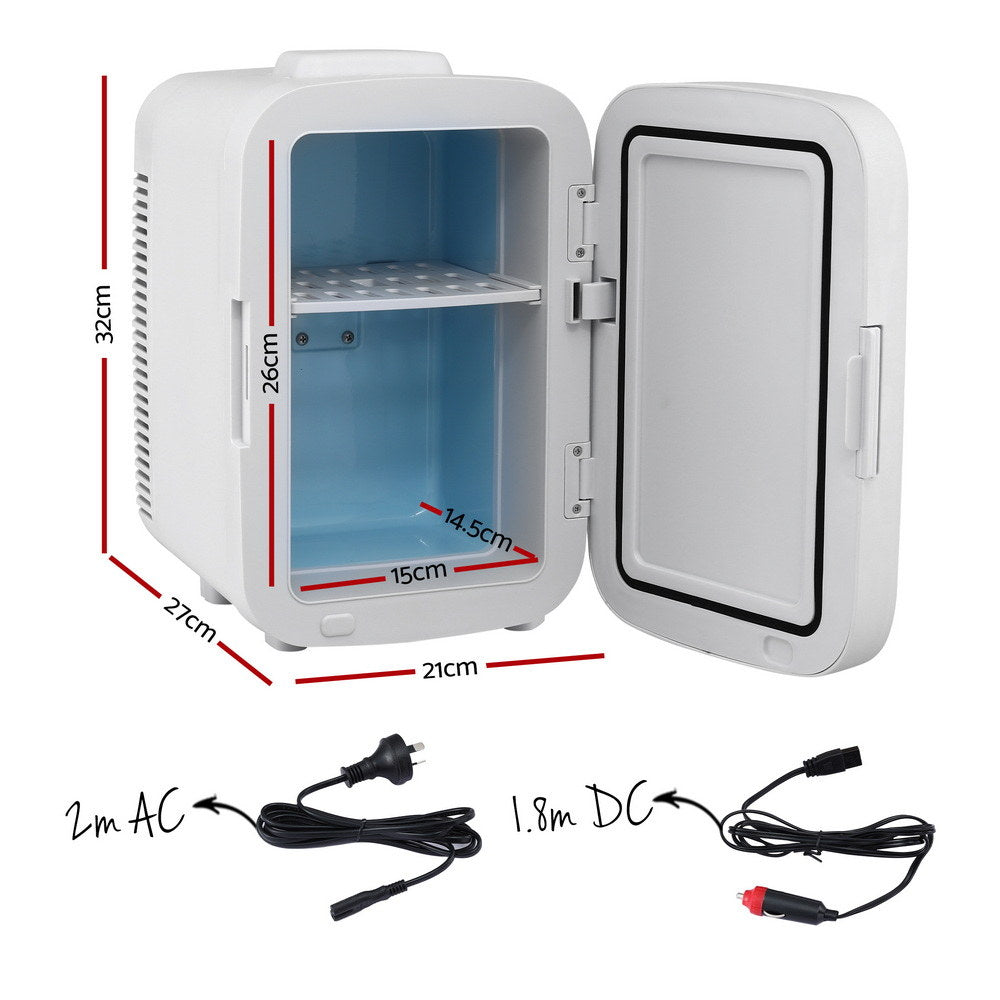 Glacio 13L Portable Mini Fridge Cooler and Warmer 12V/240V - White