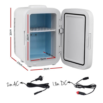 Glacio 13L Portable Mini Fridge Cooler and Warmer 12V/240V - White