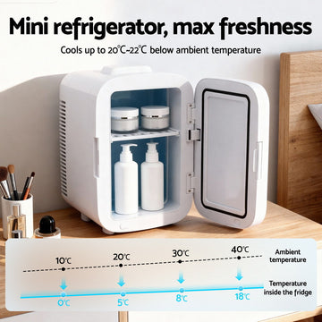 Glacio 13L Portable Mini Fridge Cooler and Warmer 12V/240V - White