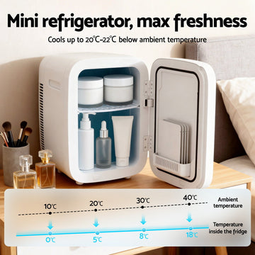 Glacio 22L Portable Mini Fridge Cooler and Warmer 12V/240V - White