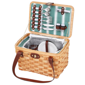 Alfresco 2 Person Willow Picnic Basket with Cooler Bag