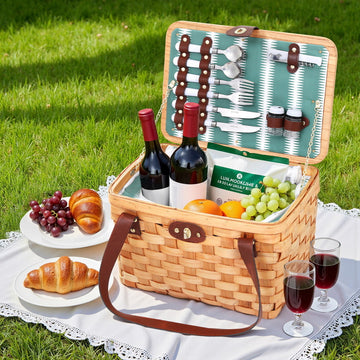 Alfresco 2 Person Willow Picnic Basket with Cooler Bag