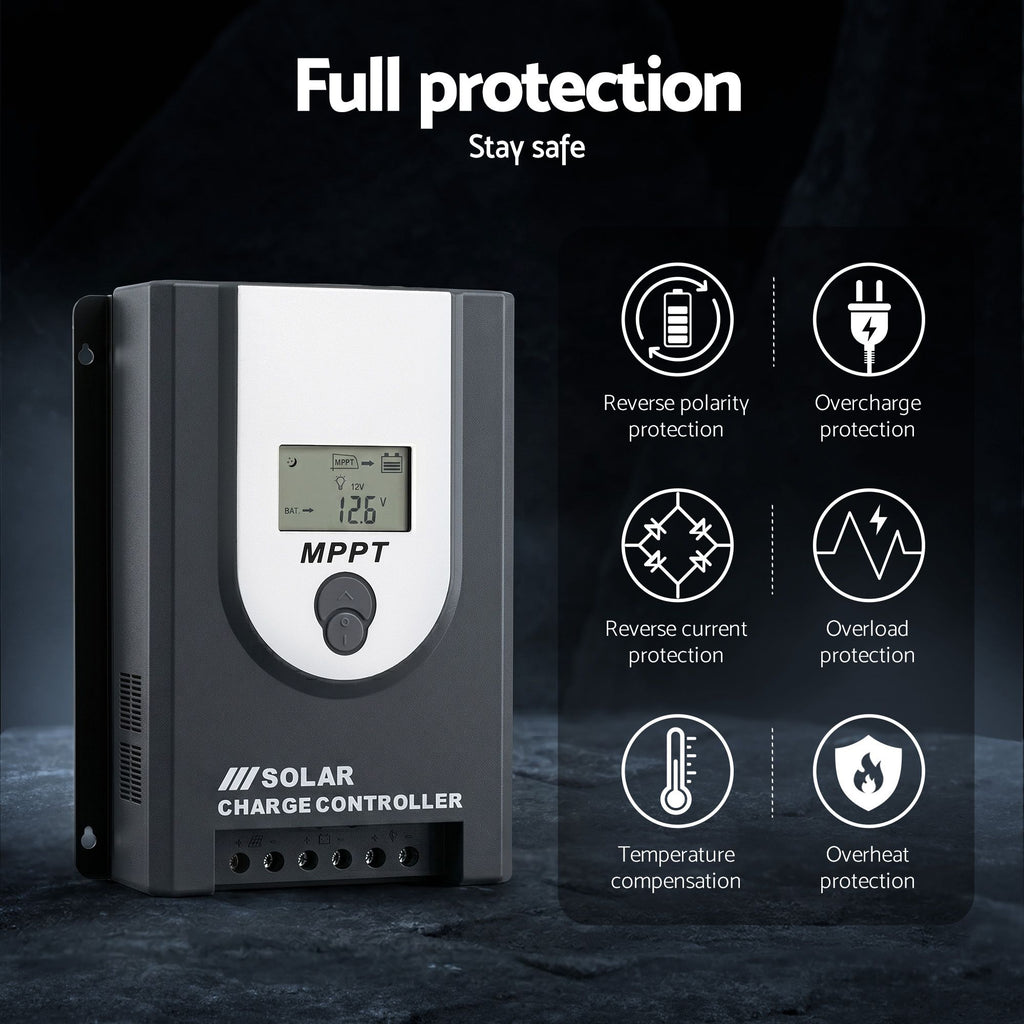 Giantz 50A MPPT Solar Charge Controller 12V/24V with Bluetooth