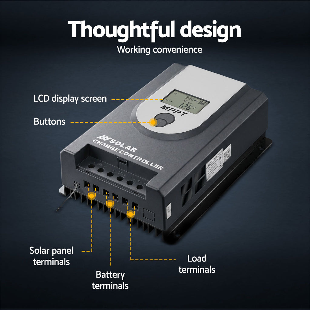 Giantz 50A MPPT Solar Charge Controller 12V/24V with Bluetooth