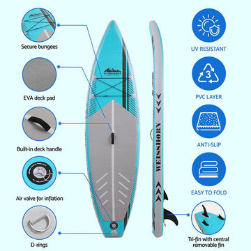 Weisshorn 10.5ft Inflatable Stand Up Paddle Board - Green