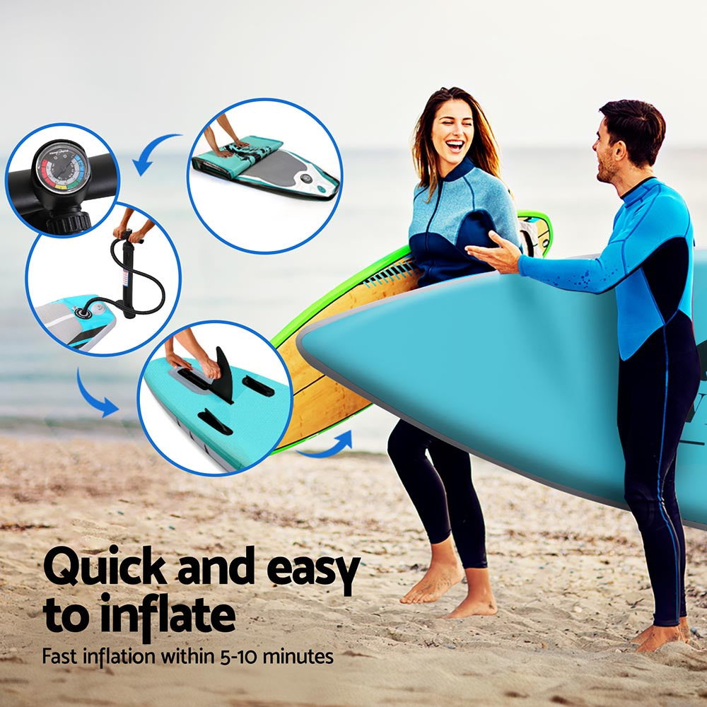 Weisshorn 10.5ft Inflatable Stand Up Paddle Board - Green